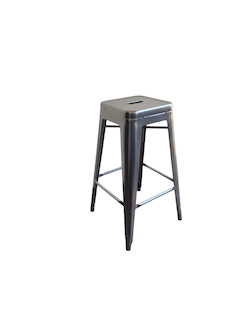 Bangku tinggi besi industrial untuk bar & café, kuat, ringan, dan stackable