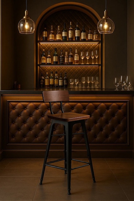 Kursi bar putar halus dan stabil untuk cafe, bar, dan restoran