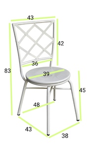 Strong and sturdy lattice metal iron cafe chairs with backrest for cafes and restaurants