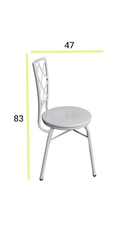 Strong and sturdy lattice metal iron cafe chairs with backrest for cafes and restaurants