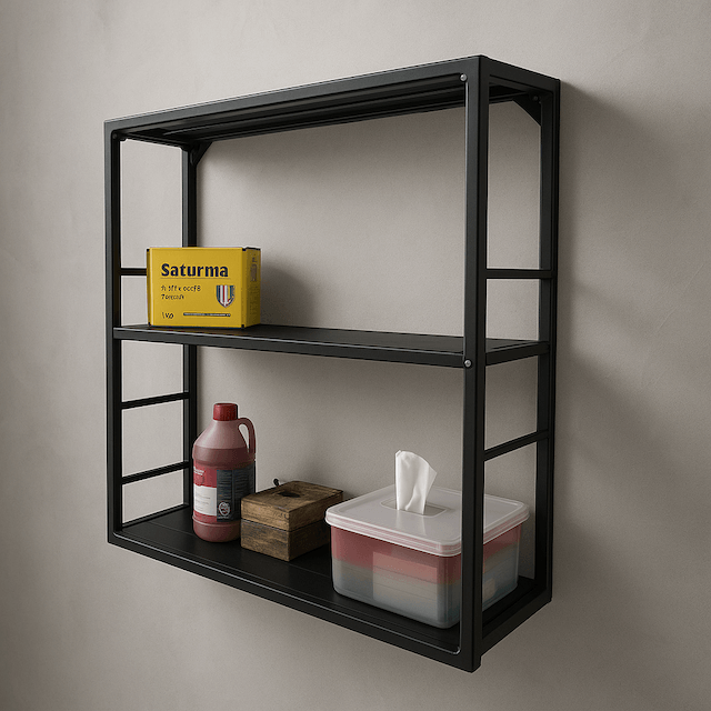 Lightweight and easy-to-assemble iron wall shelves for modern industrial café and home interiors