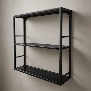 Lightweight and easy-to-assemble iron wall shelves for modern industrial café and home interiors