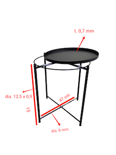 Tray meja besi industrial kuat dan stylish untuk ruang tamu, kamar tidur, atau café bergaya modern.